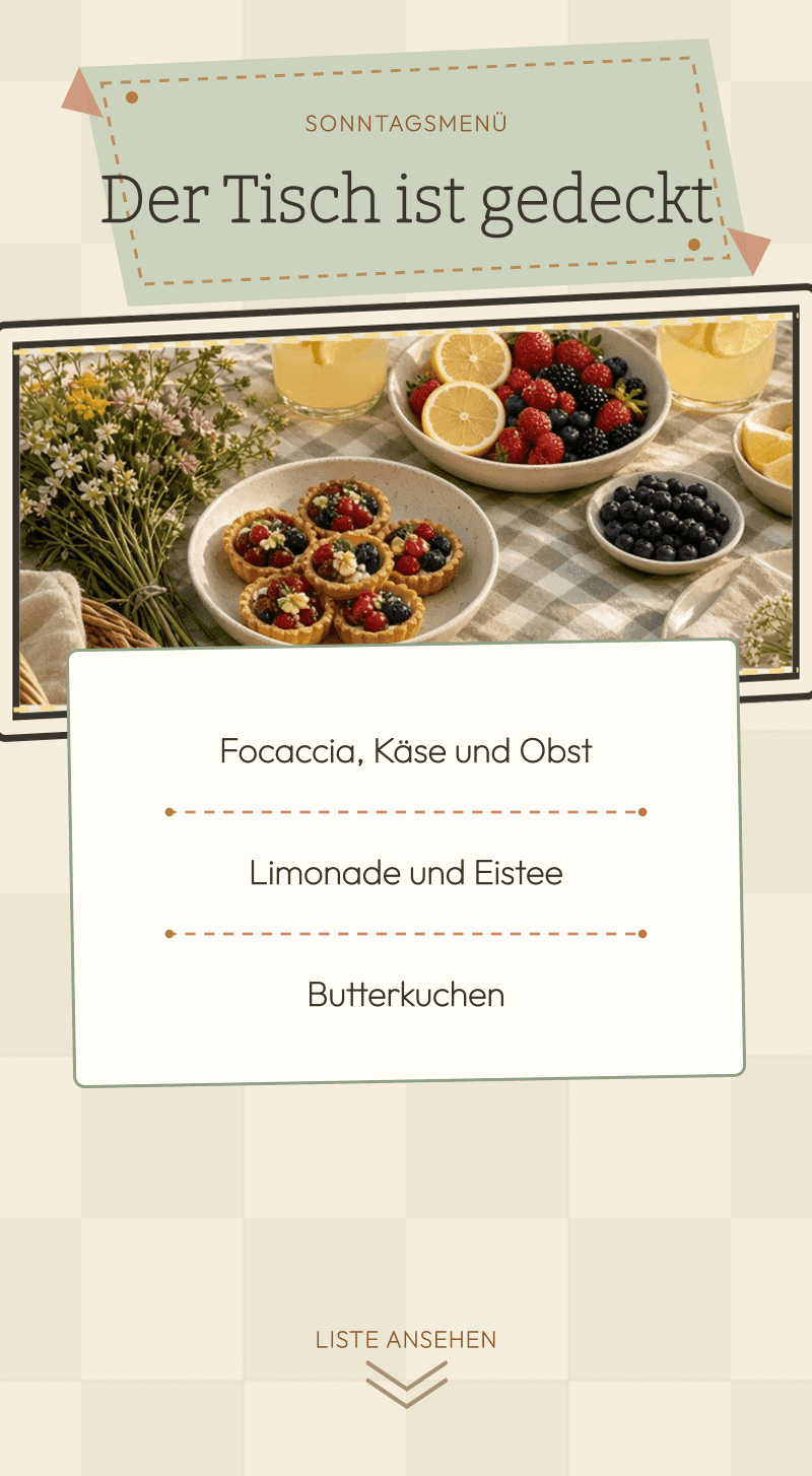 Baby Shower — Sonntagspicknick — Der Tisch ist gedeckt