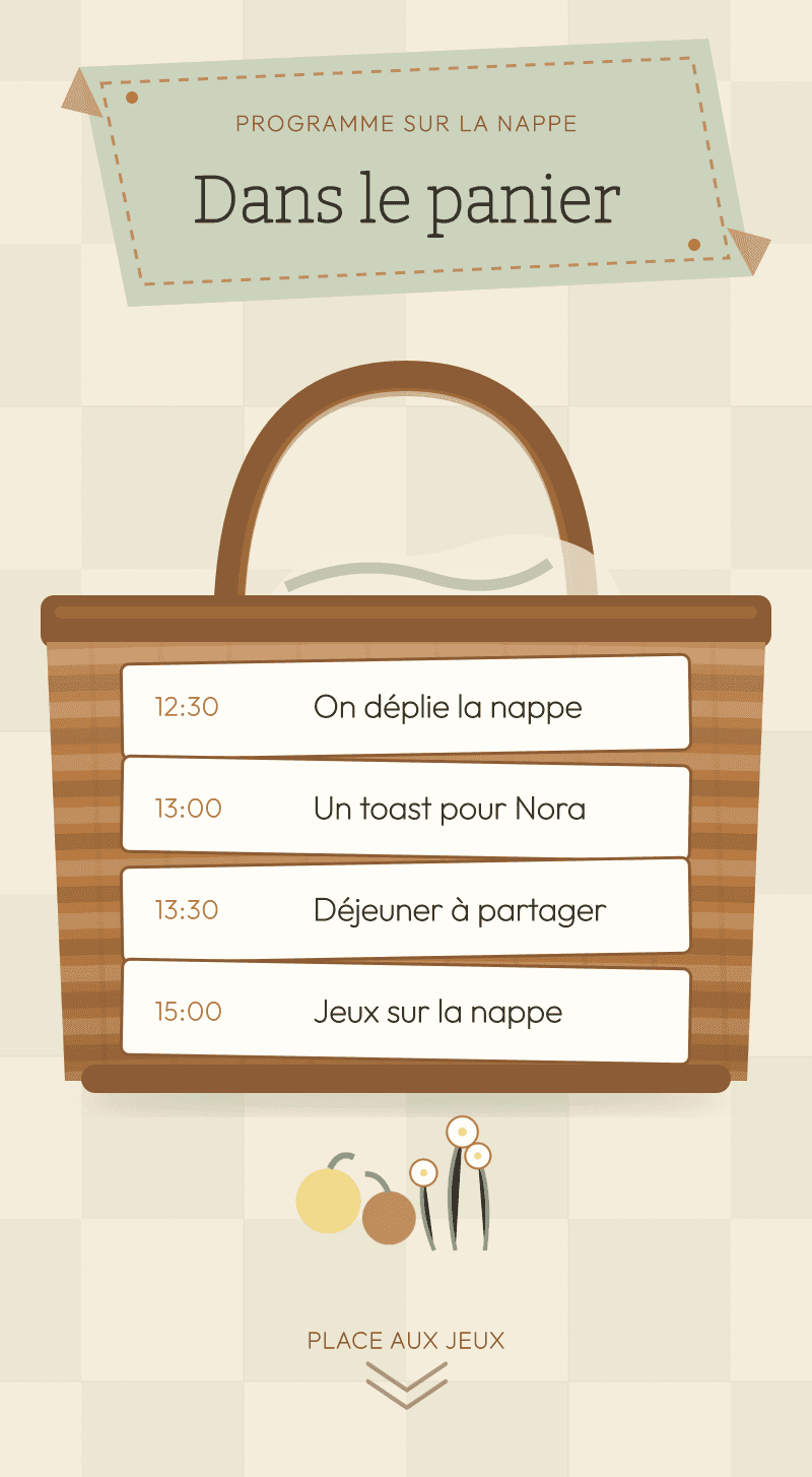 Baby Shower — Dimanche au Pique-nique — Dans le panier