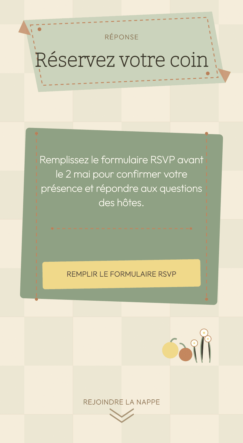 Baby Shower — Dimanche au Pique-nique — Réservez votre coin