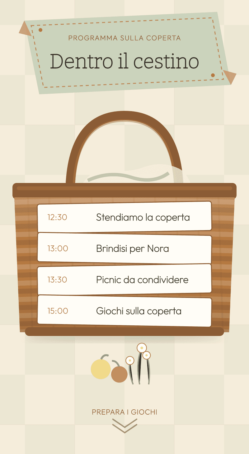 Baby Shower — Domenica al Picnic — Dentro il cestino