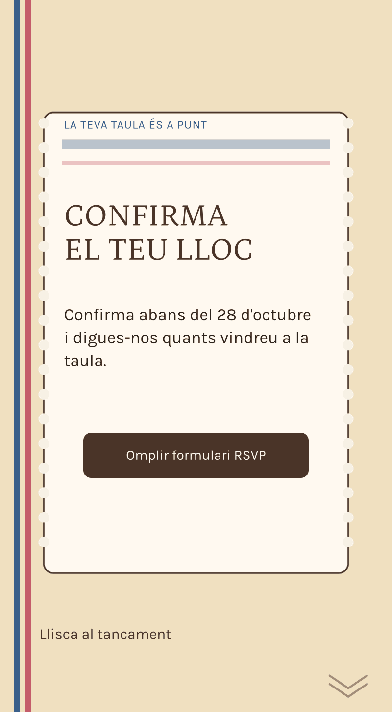 Revelació de gènere — La pastisseria del secret — Confirma el teu lloc