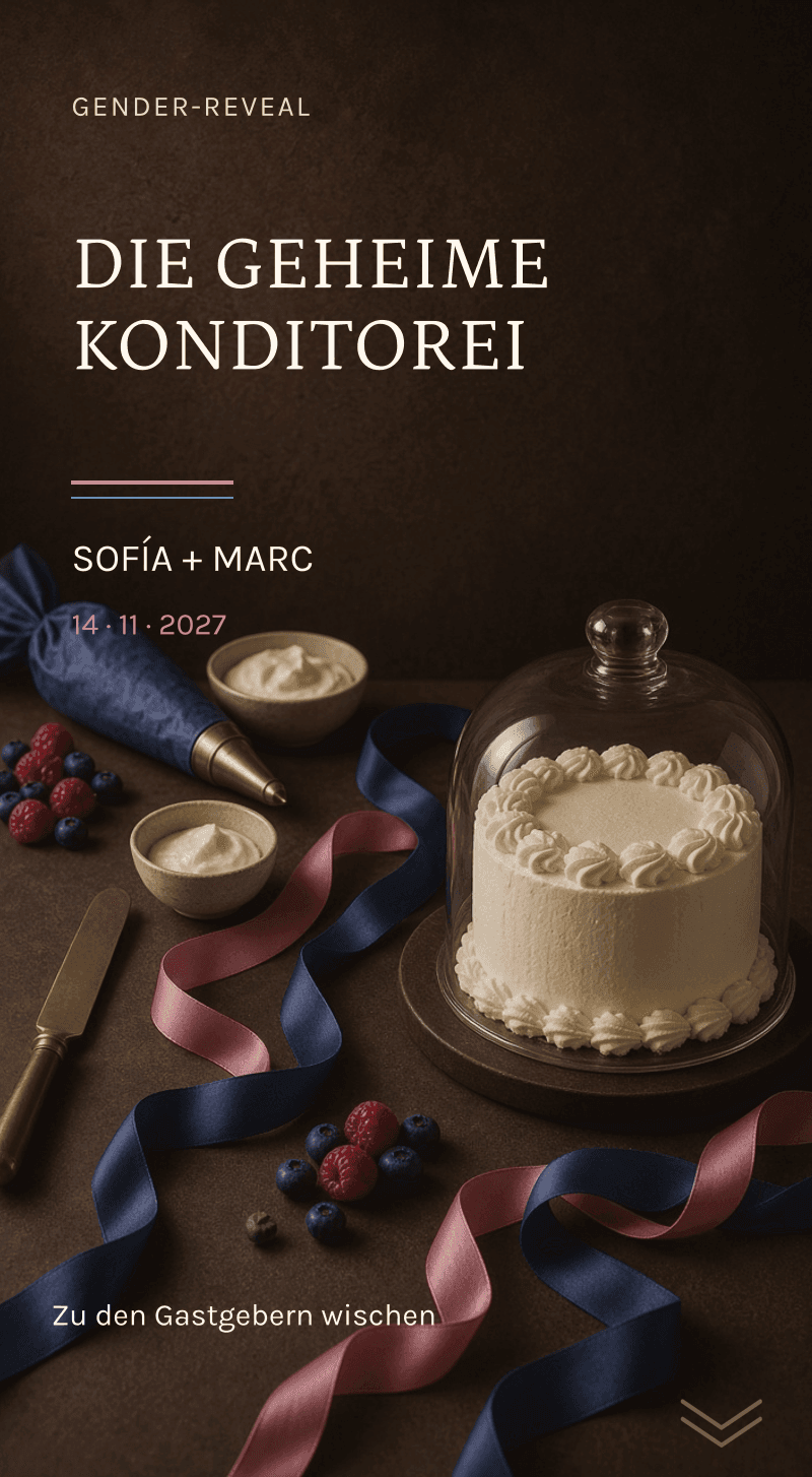 Gender-Reveal — Die geheime Pâtisserie — Unter der Glasglocke