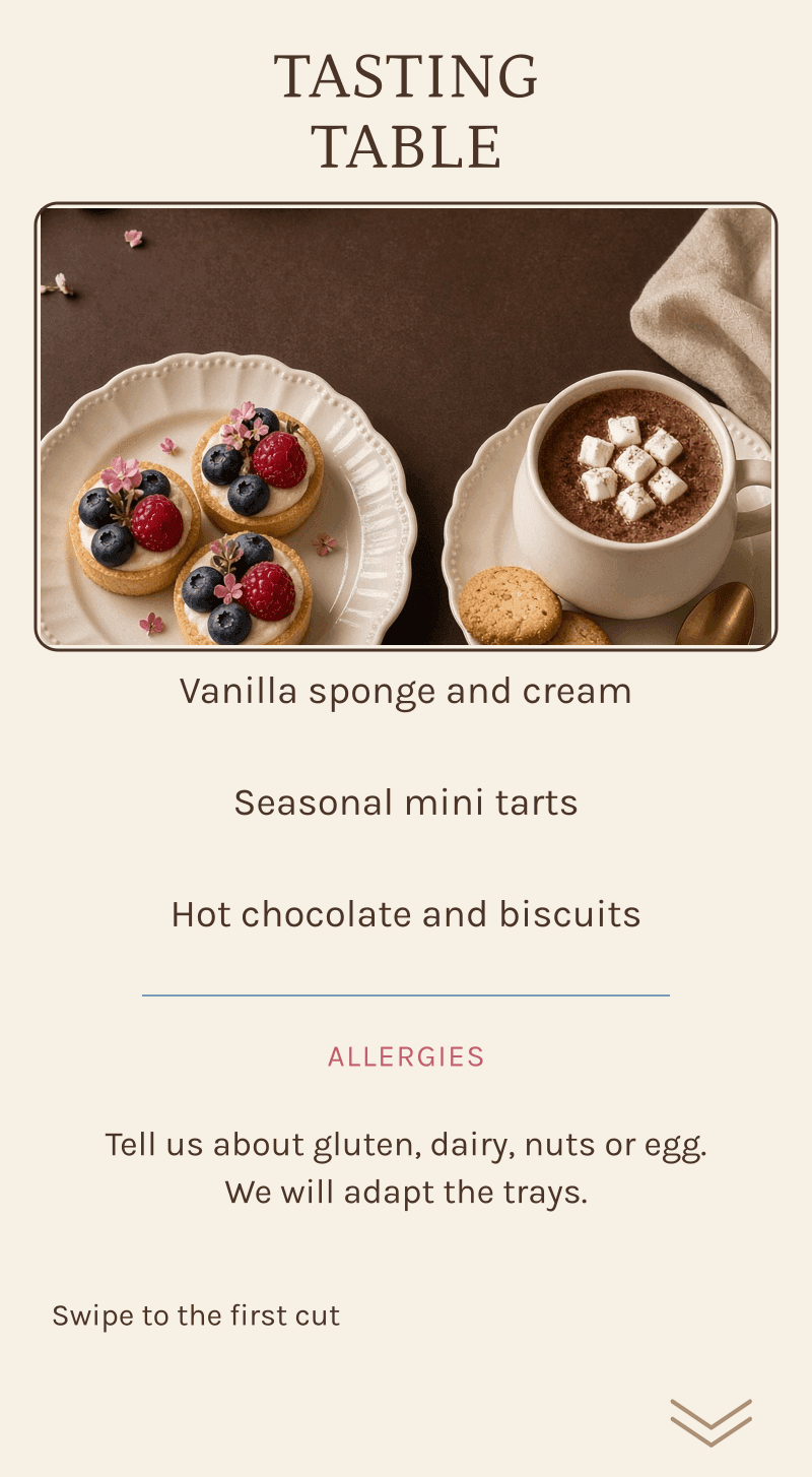 Gender reveal — The Secret Patisserie — Tasting table