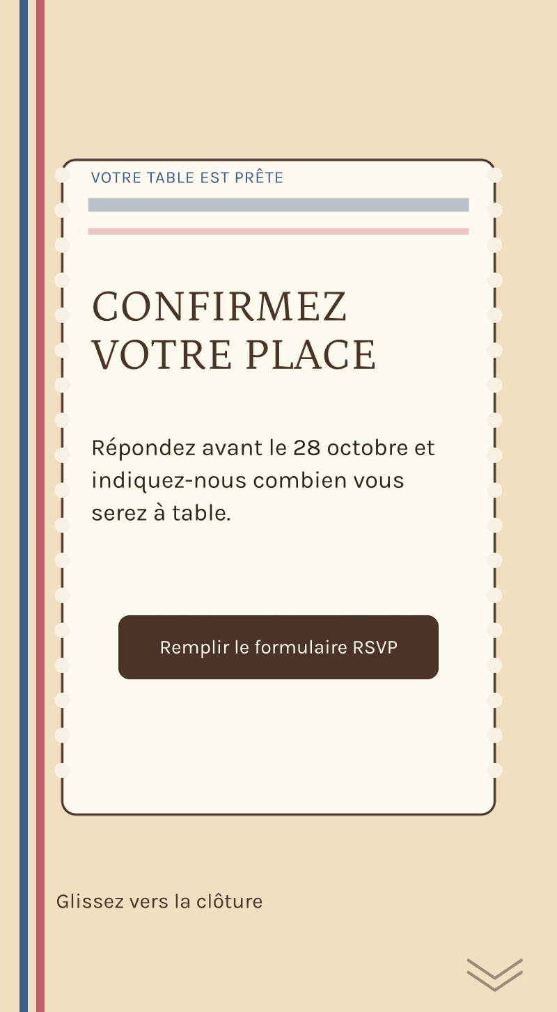 Révélation du genre — La pâtisserie du secret — Confirmez votre place
