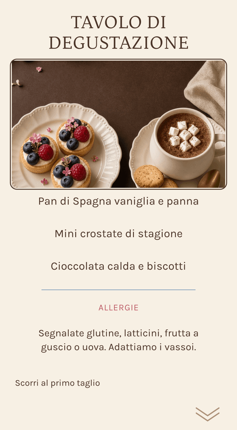 Gender reveal — La pasticceria del segreto — Tavolo di degustazione