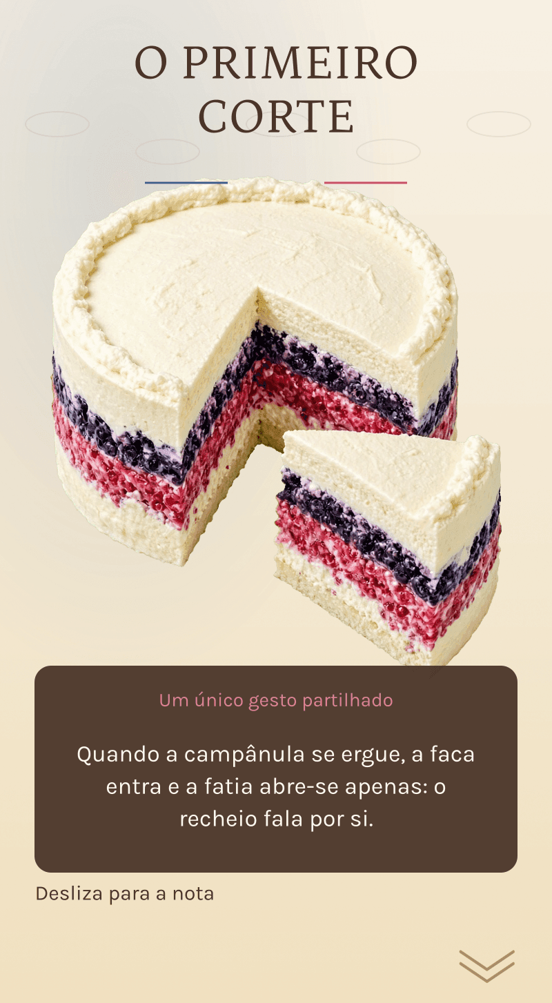 Revelação do género — A pastelaria do segredo — O primeiro corte