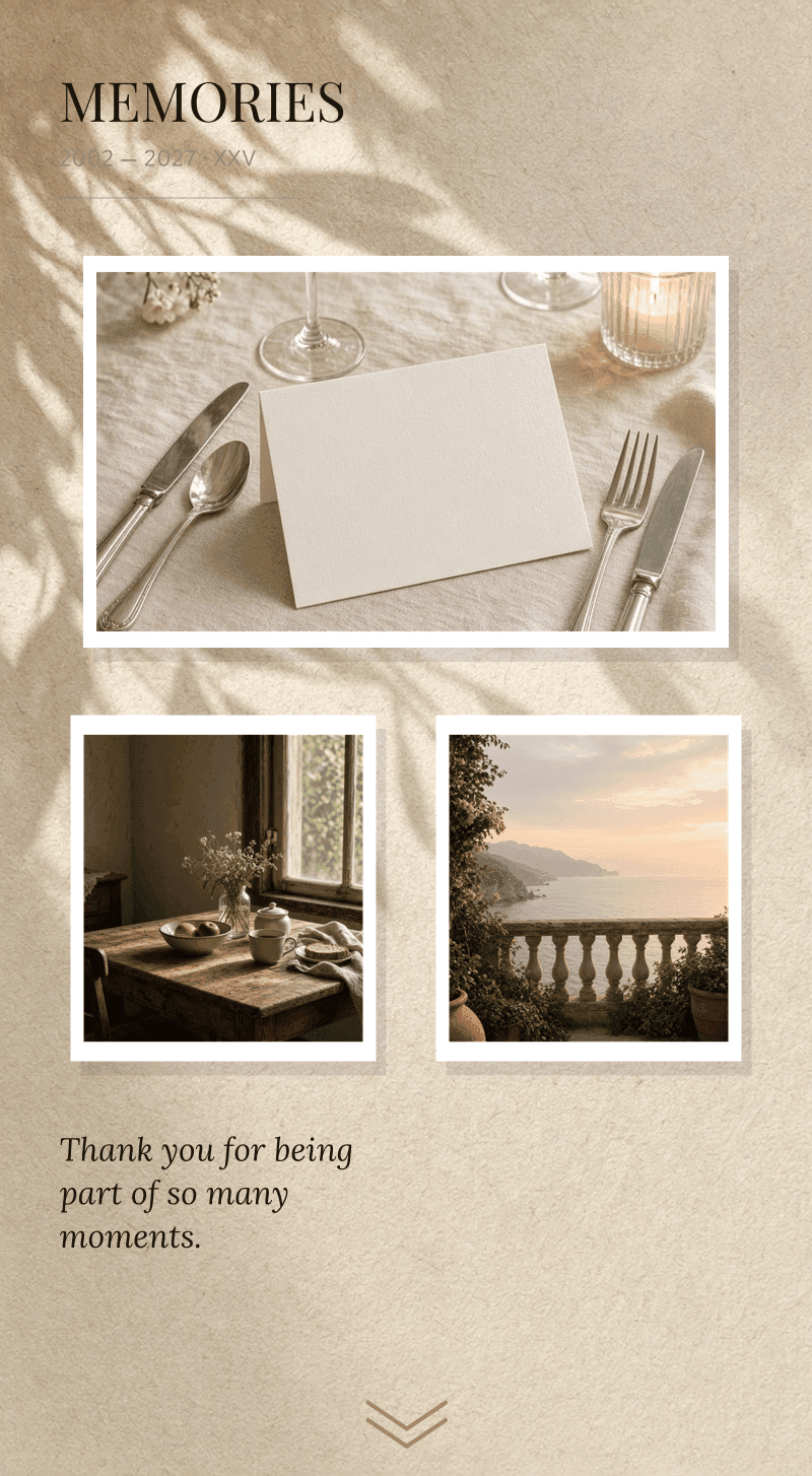 Anniversary — Silver Chapter — Memories