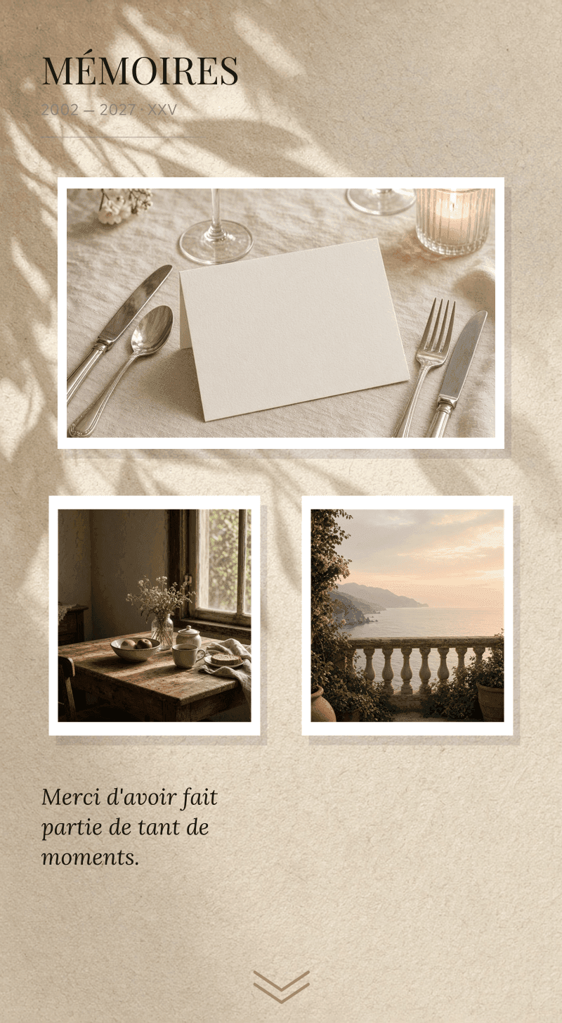 Anniversaire — Silver Chapter — Mémoires