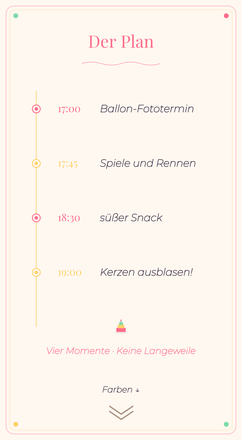 Kindergeburtstag — Luftballon-Party — Der Plan