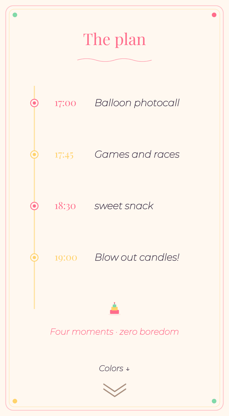 Kids Birthday — Balloon Party — The plan