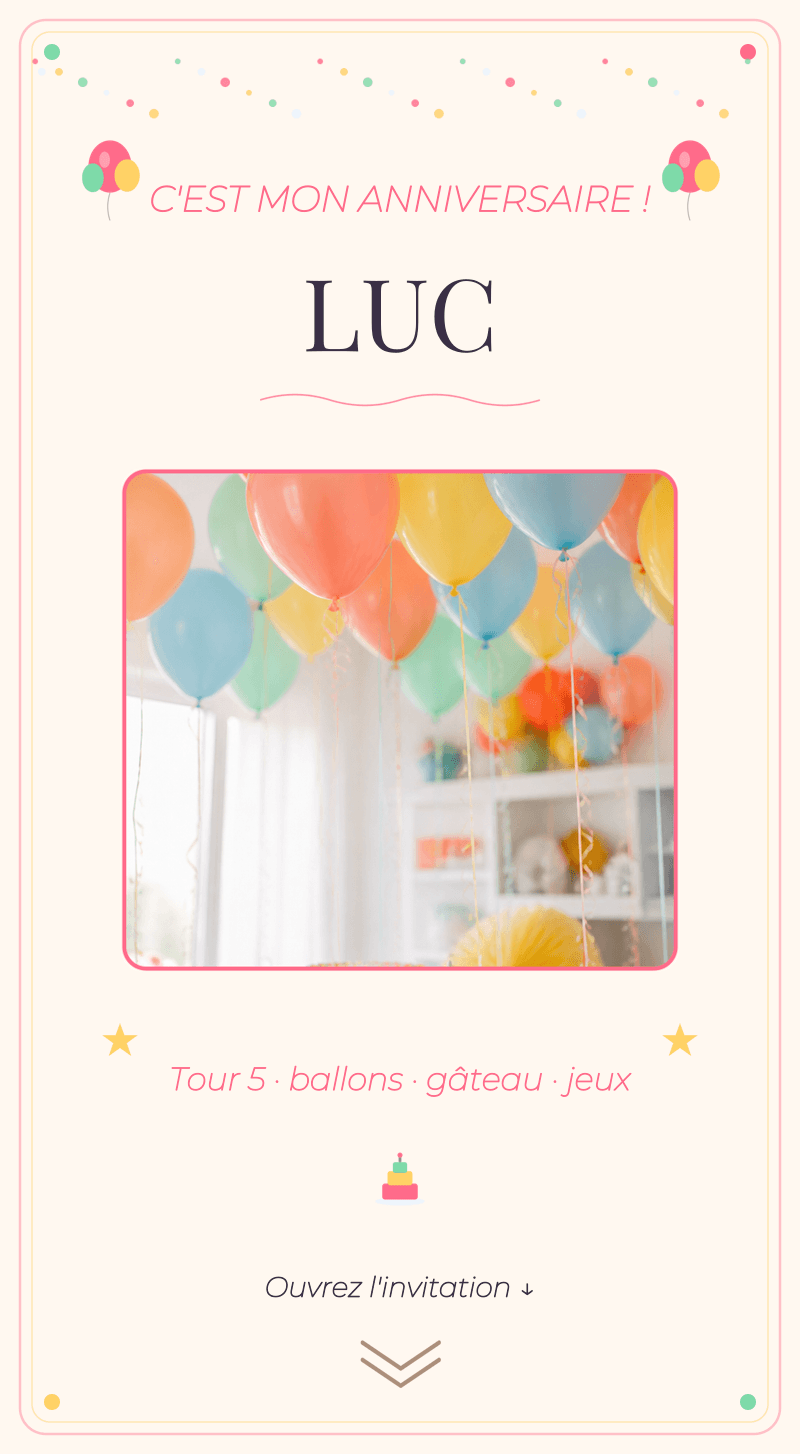 Anniversaire Enfant — Fête de Ballons — Couverture