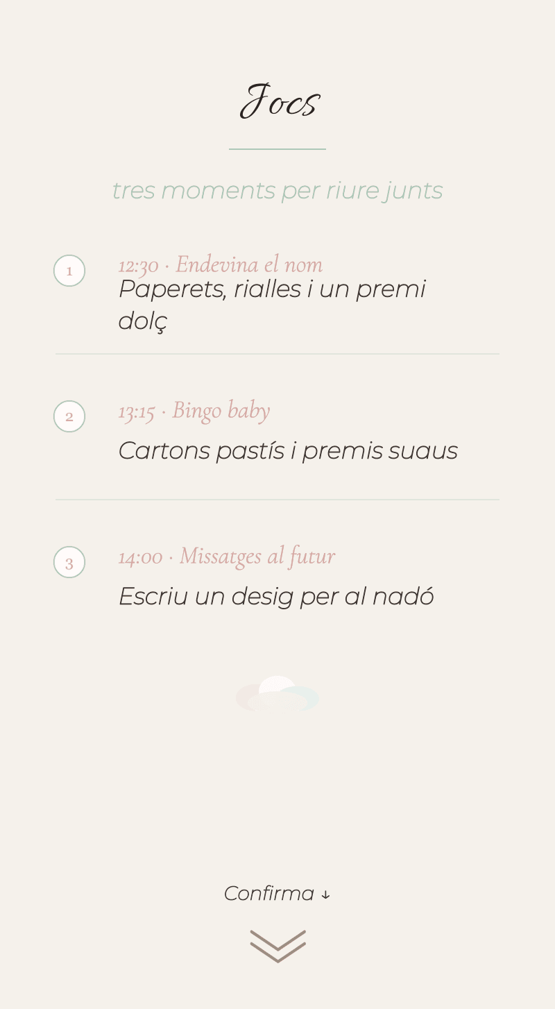 Baby Shower — Núvol de Cotó — Jocs