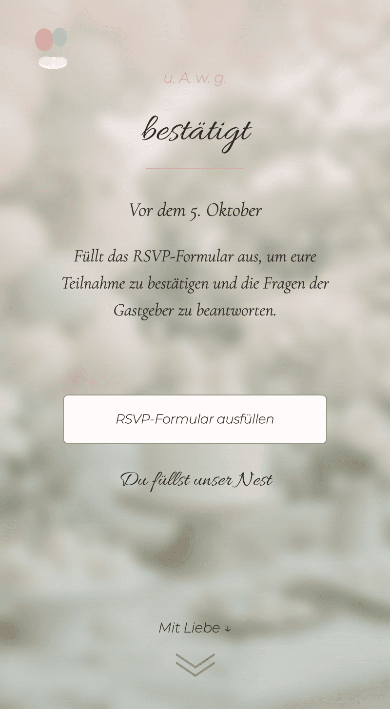 Baby Shower — Wattewolke — Zusage
