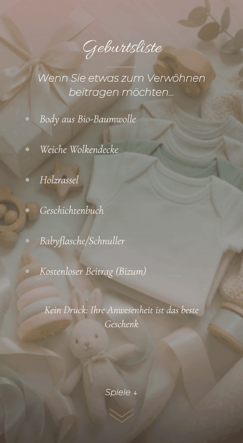 Baby Shower — Wattewolke — Baby-Wunschliste