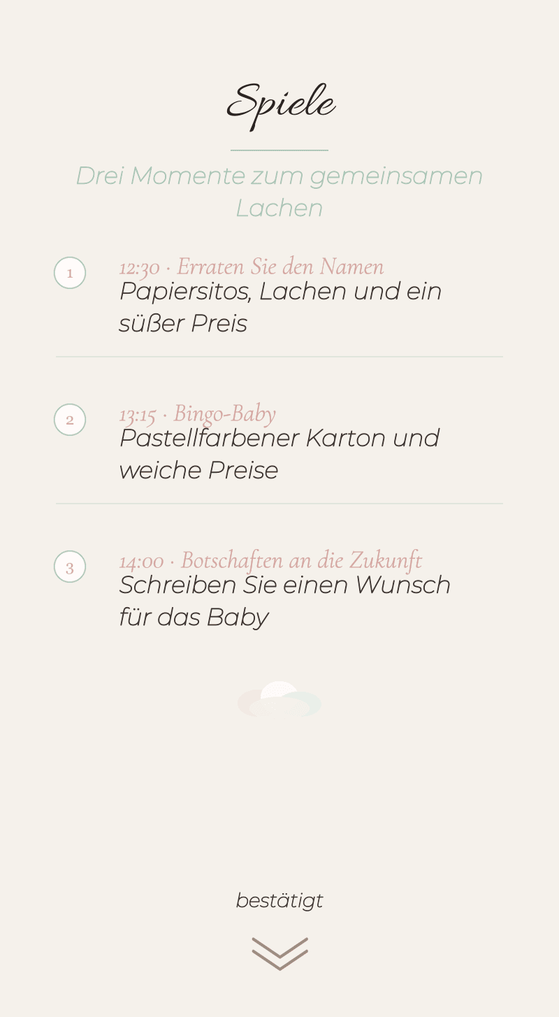 Baby Shower — Wattewolke — Spiele