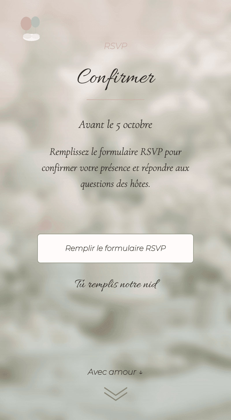 Baby Shower — Nuage de Coton — Confirmez