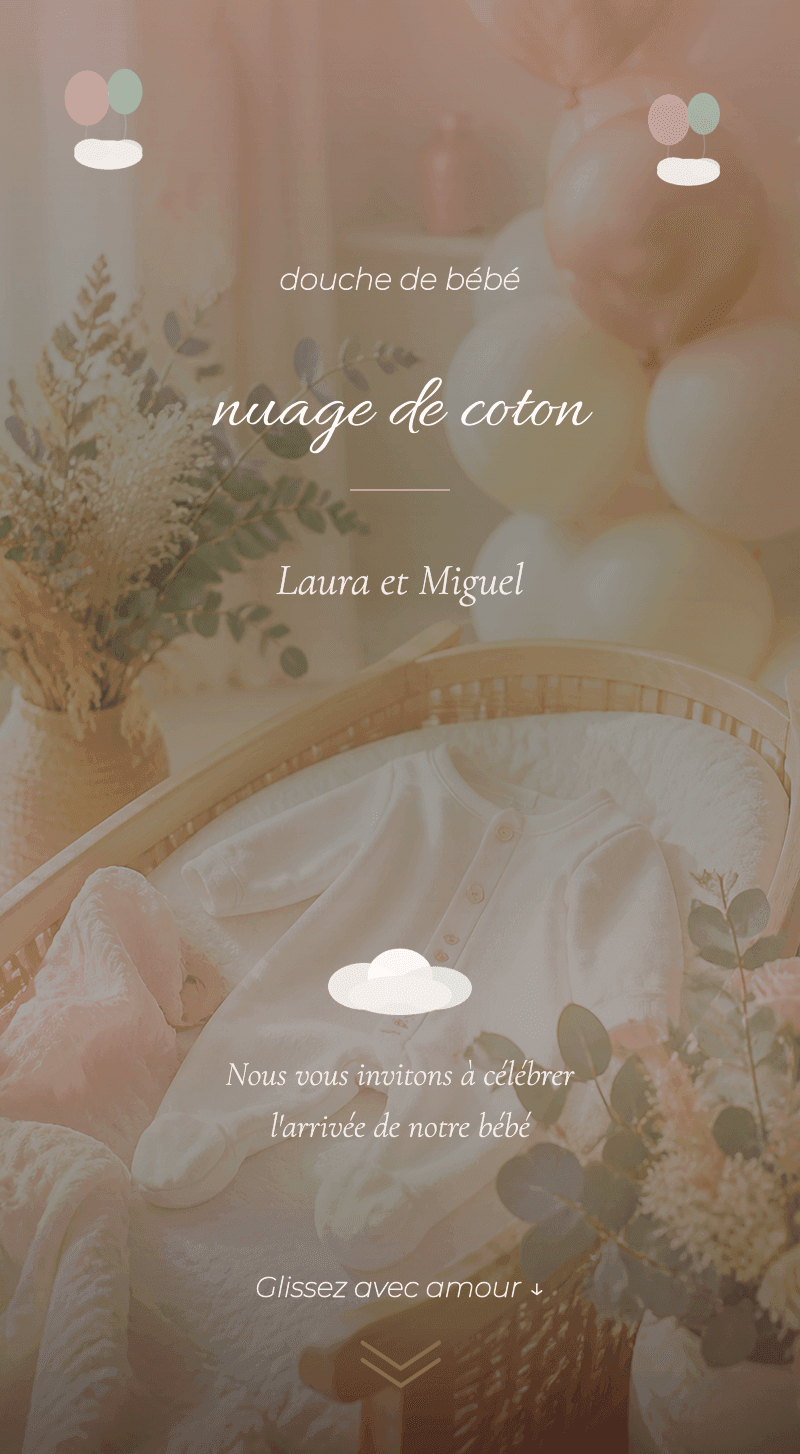 Baby Shower — Nuage de Coton — Bienvenue