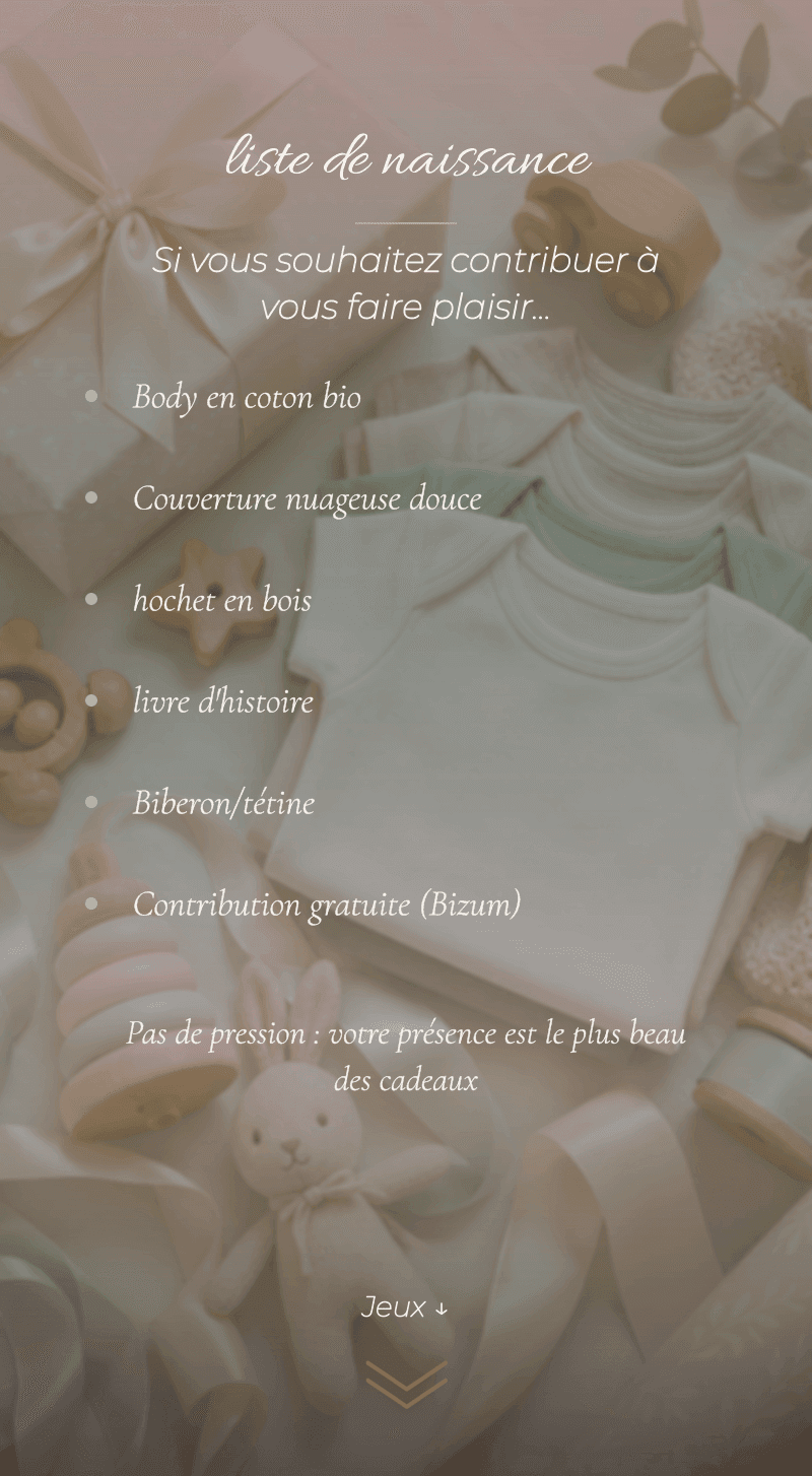 Baby Shower — Nuage de Coton — Liste de naissance