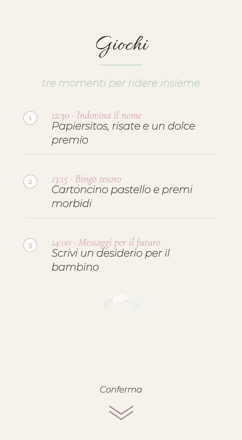 Baby Shower — Nuvola di Cotone — Giochi