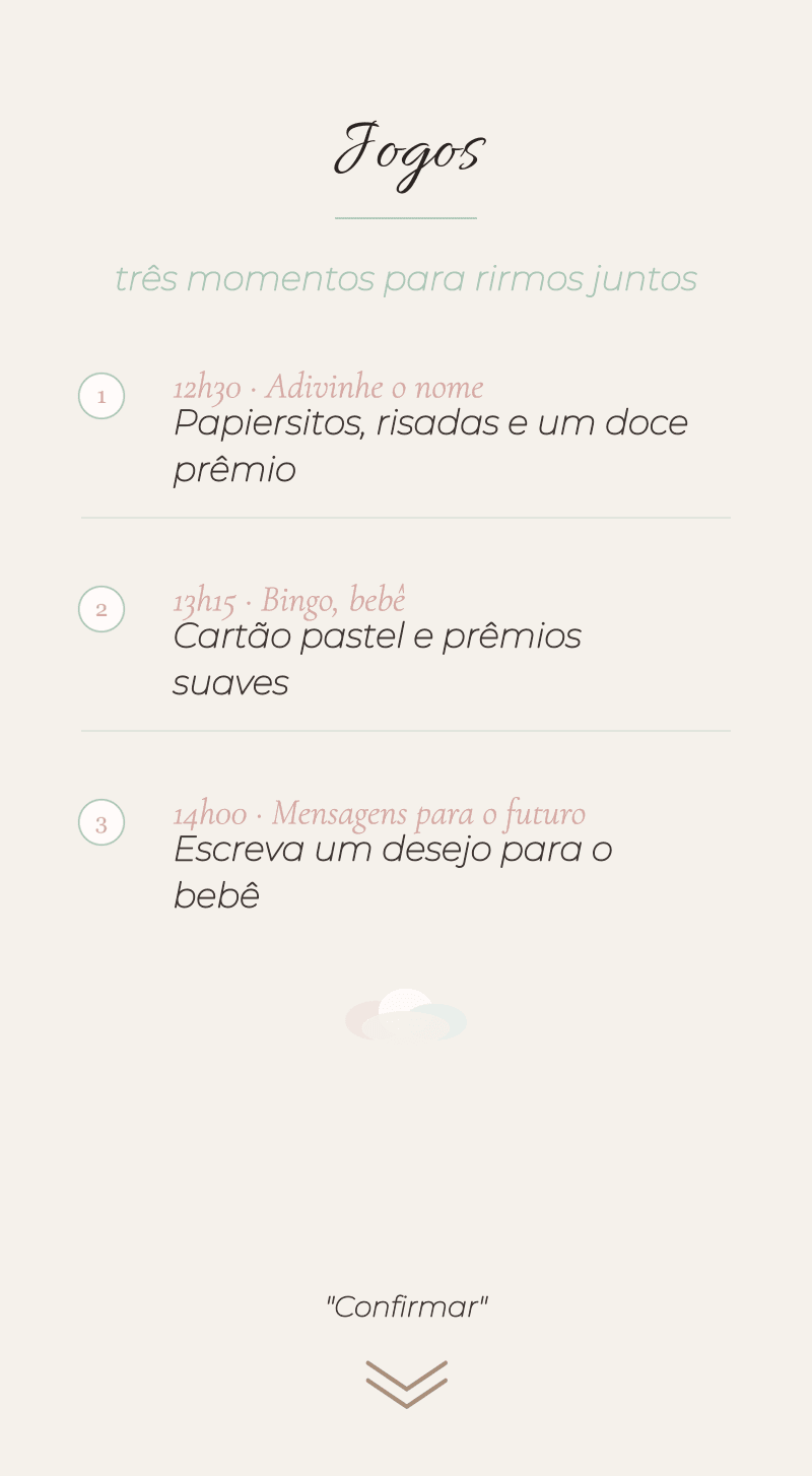 Baby Shower — Nuvem de Algodão — Jogos