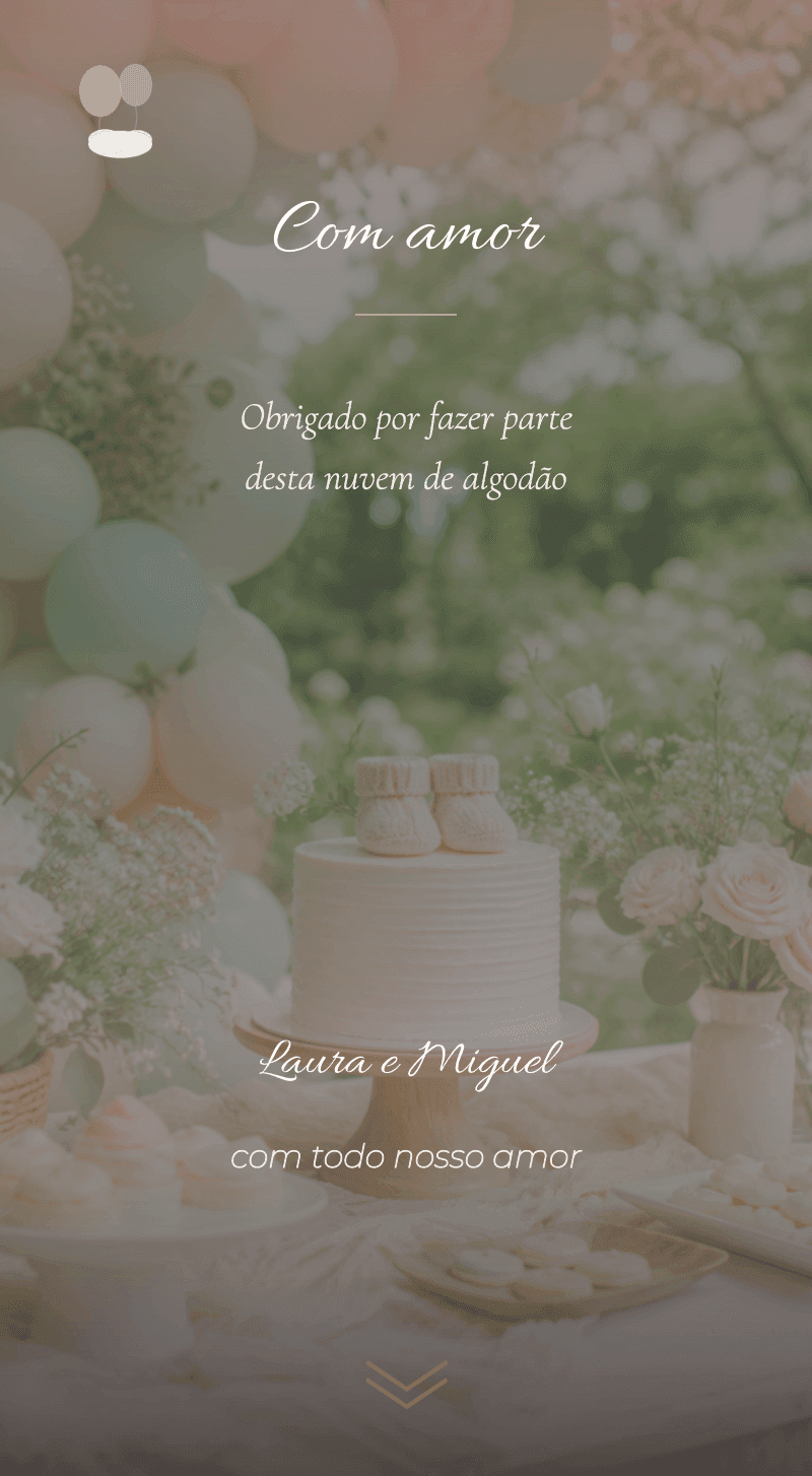 Baby Shower — Nuvem de Algodão — Com carinho