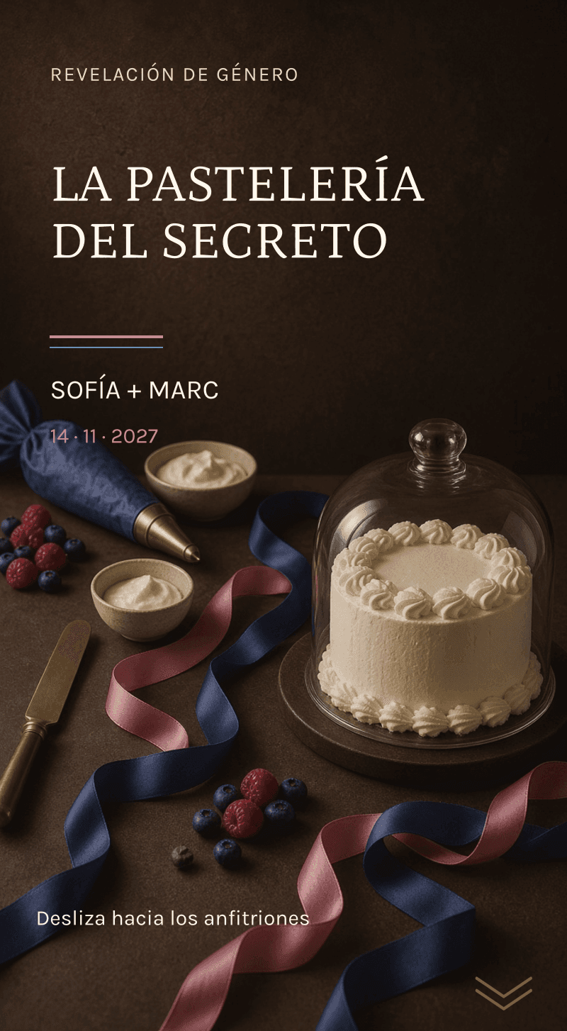 Revelación de género — La pastelería del secreto