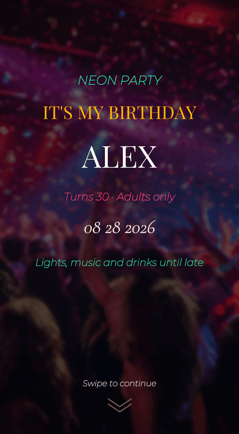 Neon Party — Adult Birthday