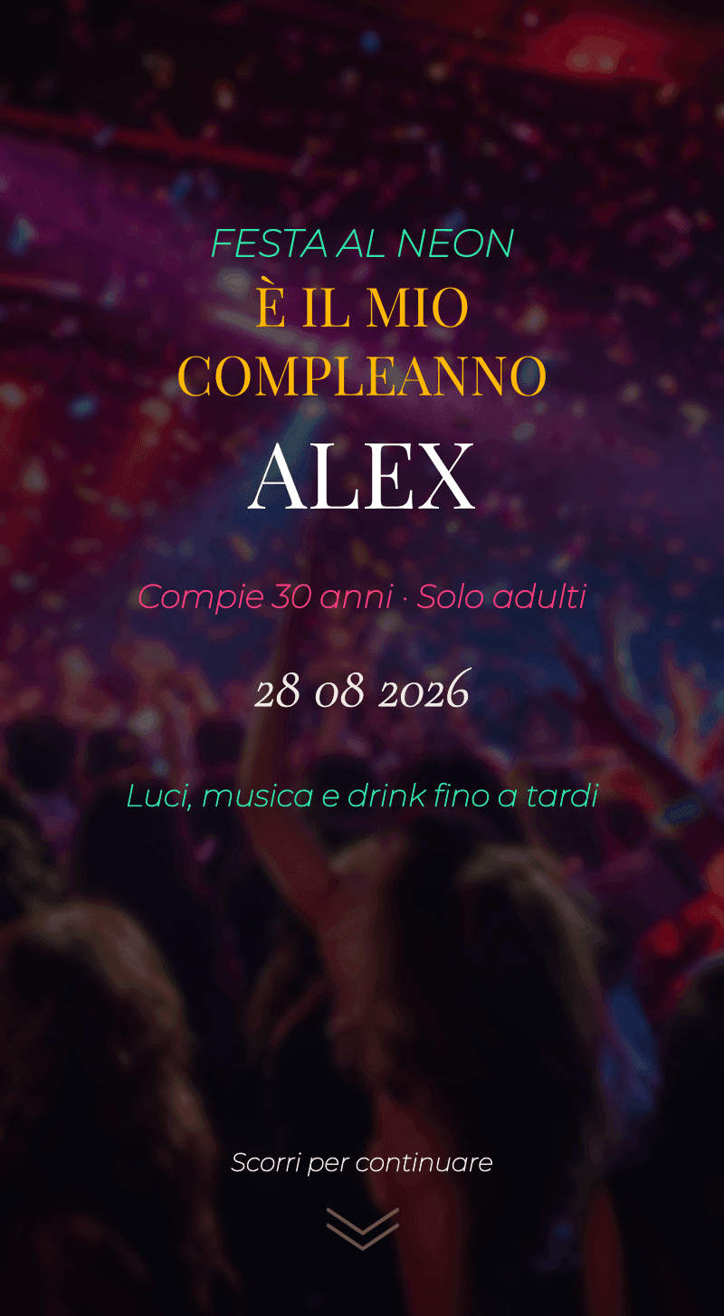 Neon Party — Compleanno adulto